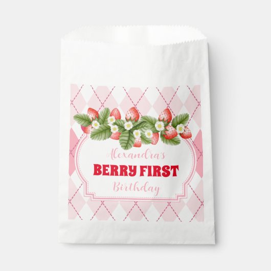 Sachets En Papier Fraise 1er Anniversaire Fête Berry 1er (Devant)
