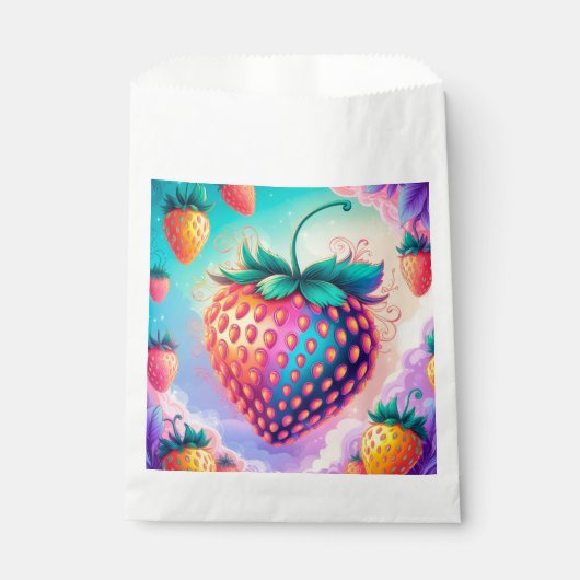 Sachets En Papier Fraise colorée (Devant)