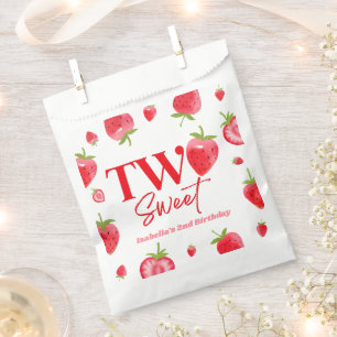 Sachets En Papier Fraise deux rose doux rouge 2e fête d'anniversaire