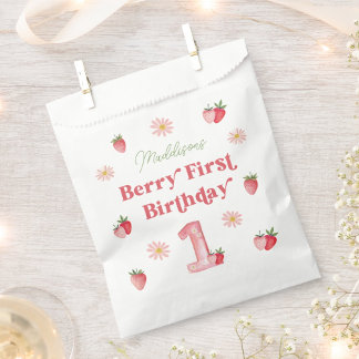 Sachets En Papier Fraise et baies de marmite Première fête d'anniver