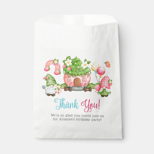 Sachets En Papier Fraise Gnome Anniversaire Merci Favoriser Sac (Devant)