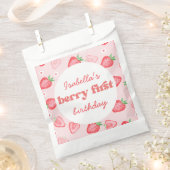 Sachets En Papier Fraise Premier anniversaire (Coupé)