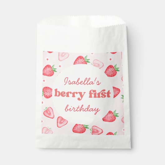 Sachets En Papier Fraise Premier anniversaire (Devant)