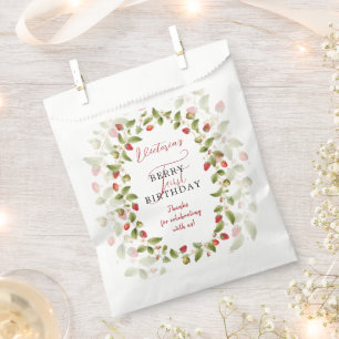 SACHETS EN PAPIER FRAISE SAUVAGE DOUCE FÊTE D'ANNIVERSAIRE BÉBÉ