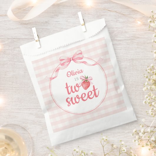 Sachets En Papier Fraises Deux Douces 2ème Anniversaire (Coupé)