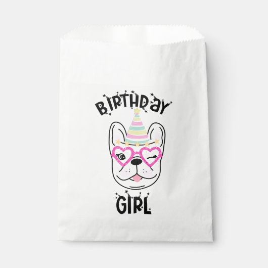 Sachets En Papier French Bulldog Frenchie Anniversaire Thème (Devant)