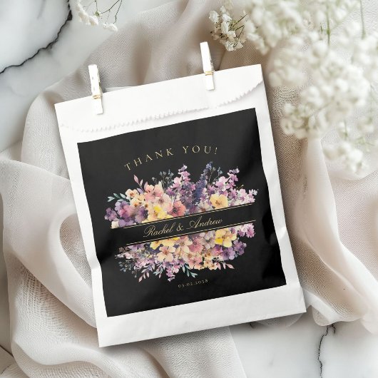 Sachets En Papier Fresque, Bouquet fleur sauvage, écriture manuscrit