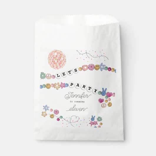 Sachets En Papier Friendship Bracelet fille bijoux fête d'anniversai (Devant)