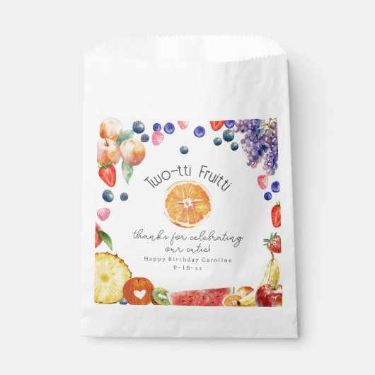 Sachets En Papier Fruitti à deux tti Cutie Fruit Anniversaire (Devant)
