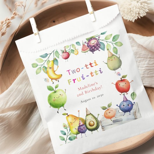 Sachets En Papier Frutti à deux tti Fruits mignons 2e fête d'anniver
