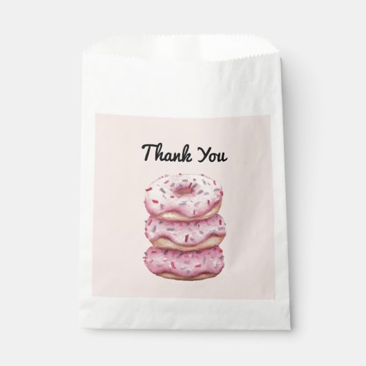Sachets En Papier Fun Pink Donut Sprinkings Merci personnalisé (Devant)