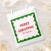 Sachets En Papier Fun Retro Wavy Rouge et Vert Custom Chic Noël (Coupé)