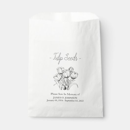 Sachets En Papier Funérailles commémoratives des graines de la Tulip (Devant)