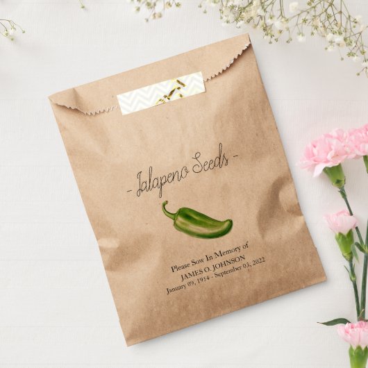 Sachets En Papier Funérailles commémoratives des semences de Jalapen (Scellé)
