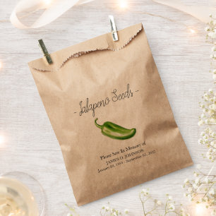 Sachets En Papier Funérailles commémoratives des semences de Jalapen