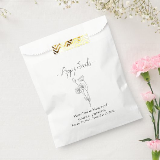 Sachets En Papier Funérailles Memorial Poppy Seed (Scellé)