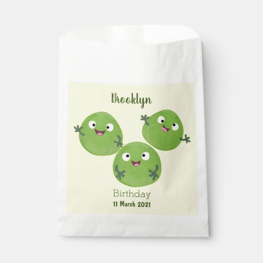 Sachets En Papier Funny Brussels sprouts légumes caricature (Devant)