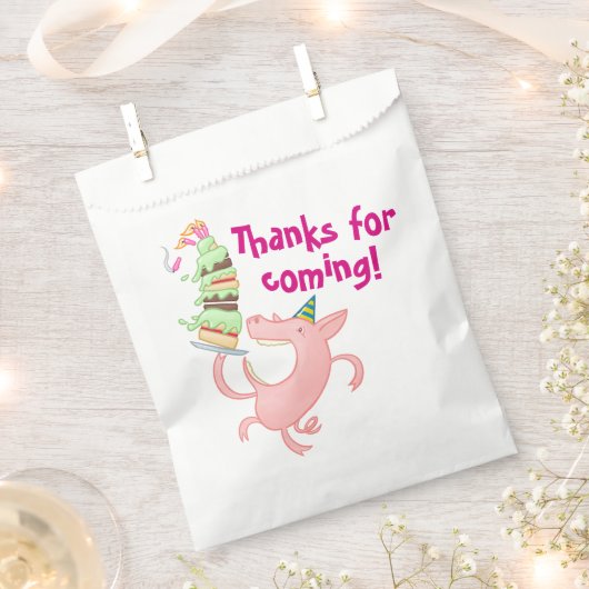 Sachets En Papier Funny Cochon Gâteau D'Anniversaire Merci D'Être Ve (Coupé)