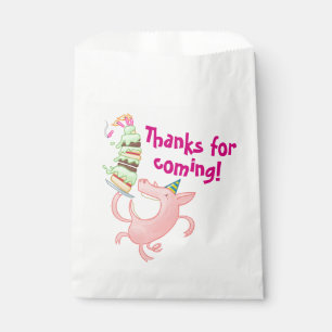 Sachets En Papier Funny Cochon Gâteau D'Anniversaire Merci D'Être Ve