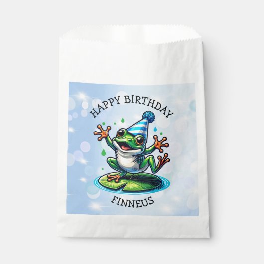 Sachets En Papier Funny Dancing Frog Personnalisé Anniversaire (Devant)