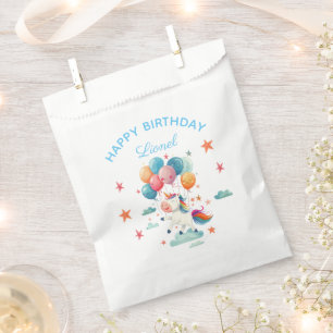 Sachets En Papier Funny Flying Unicorn Rainbow Colors 1er anniversai
