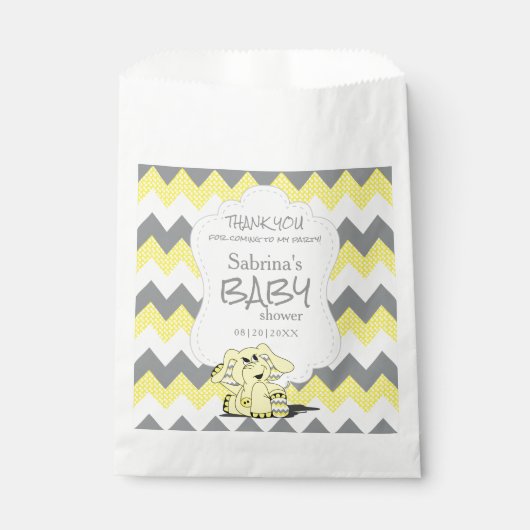 Sachets En Papier Funny Jaune Chevron Silly mignonne Baby Elephant (Devant)