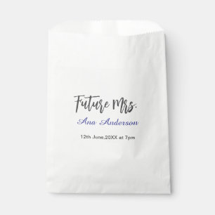 Sachets En Papier Futur nom de famille de Mme la mariée à marier gri