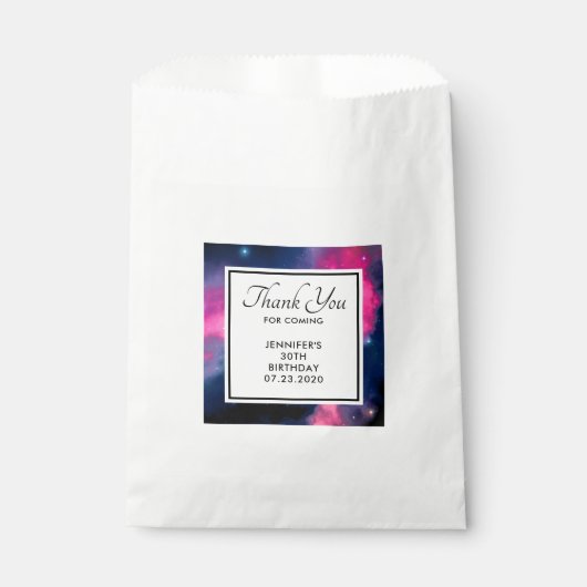 Sachets En Papier Galaxie rose & bleu Nebula & étoiles Abstrait (Devant)