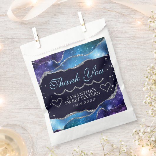 Sachets En Papier Galaxy étoile Parties scintillant argent Agate Swe (Coupé)