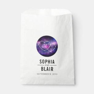 Sachets En Papier Galaxy Hearts Constellation Mariage Personnalisé