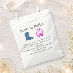 Sachets En Papier Garçon ou fille Cowboy Bottes Balet Genre Révélati