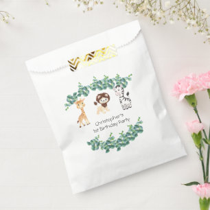 Sachets En Papier Garçons de safari dans la jungle Girafe Lion Zèbre