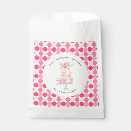 Sachets En Papier Gâteau Chic Couleur D'Aquarelle Avec Boulangerie R (Devant)