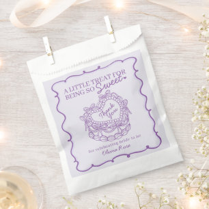 Sachets En Papier Gâteau Coquette Rétro Cœur Arc-en-ciel Rose Cérémo