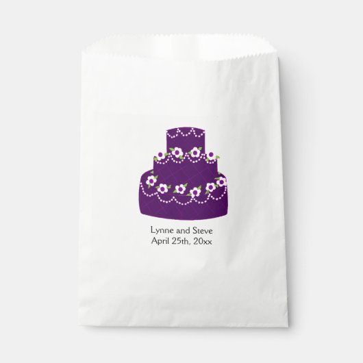 Sachets En Papier Gâteau de mariage violet (Devant)