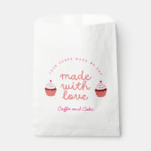 Sachets En Papier Gâteau et café faits avec amour Cupcake (Devant)
