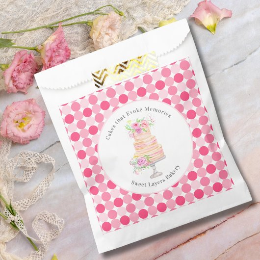 Sachets En Papier Gâteau superposé à l'aquarelle chic avec roses Bou