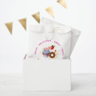 Sachets En Papier Gâteaux féminins roses et entreprise sucrée