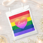 Sachets En Papier Gay pride Arc-en-ciel Coeur LGBTQ (Coupé)