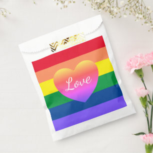 Sachets En Papier Gay pride Arc-en-ciel Coeur LGBTQ