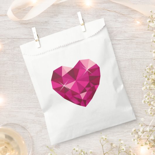 Sachets En Papier Gemme de cœur blanche (Coupé)