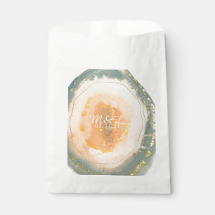 Sachets En Papier Géodes de corail d'agate aquarelle Mariage
