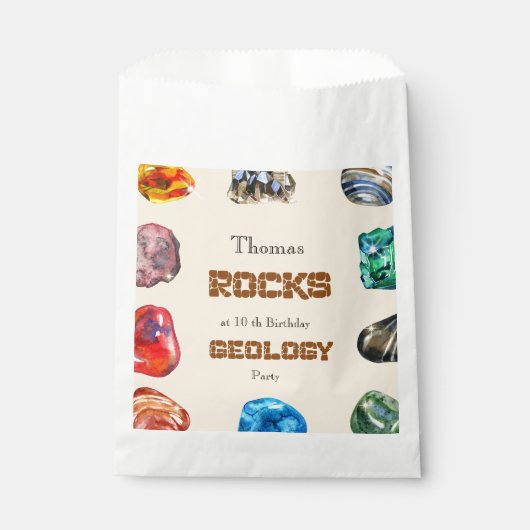 Sachets En Papier Géologie fête d'anniversaire roche gemstone (Devant)