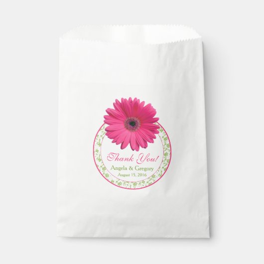 Sachets En Papier Gerber Rose Daisy Green Candy Buffet Mariage Favor (Devant)