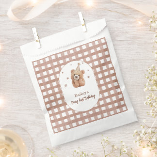 Sachets En Papier Gingham Anniversaire Premier de Beary