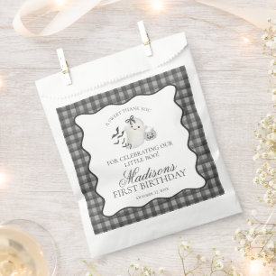 Sachets En Papier Gingham noir petit fantôme anniversaire dessert
