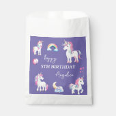Sachets En Papier Girl Purple Unicorn Anniversaire (Devant)