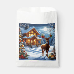 Sachets En Papier Gîte de Noël/hiver pour cerfs