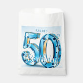 Sachets En Papier Glamorous Blue Gemstone 50th Birthday Party (Devant)