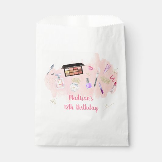 Sachets En Papier Glitz & Glam Spa or rose Anniversaire (Devant)